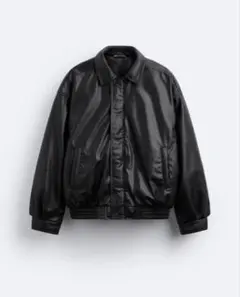 ZARA フェイクレザーパフジャケット