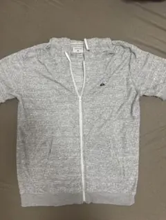 QUIKSILVER 半袖 ジップアップパーカー グレー XL
