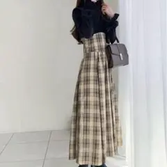 【美品】mily bilet プリーツブラウス ドッキングワンピース M
