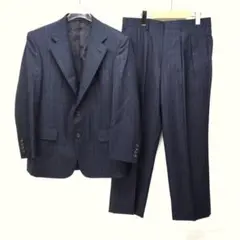 希少⭐️バーバリーズ　スーツセットアップ　3ピース　ネイビー　背抜き　美品 SUIT SQUARE 【7点セット】シャドーオーバーチェック