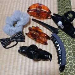 ヘアクリップ・シュシュ・リボン8点セット