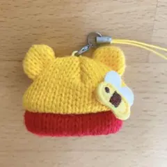 ディズニー　プーさん マスコットストラップ ニット帽子