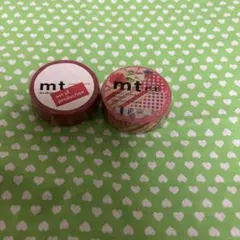 【未開封】mt マスキングテープ マステ　赤　無地　花柄