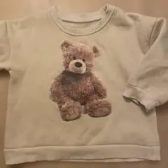 くまさんトレーナー　裏起毛　80