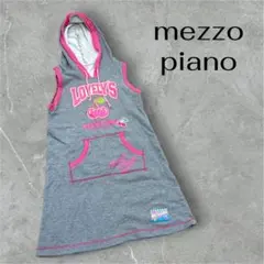 mezzo piano フード　ノースリーブワンピース　スエット　平成レトロ