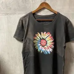 H739 Tシャツ 90s 00s ヴィンテージ Y2K 花 カジュアル 古着