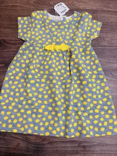 新品未使用 ZARA Baby 半袖ワンピース 104cm 黄色 ドット柄のサムネイル