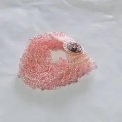 ブレスレット ピンク ビーズ 編み込み