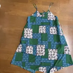 KBF パッチワーク柄 ノースリーブワンピース