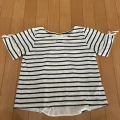 バックプリーツ ボーダー 半袖Tシャツ　Mのサムネイル