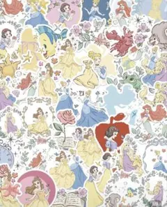 disney ディズニープリンセスステッカー シール 50枚