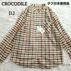 クロコダイル 【JAPAN FABRIC 】未使用品　シャツ ブラウス【L】麻混のサムネイル