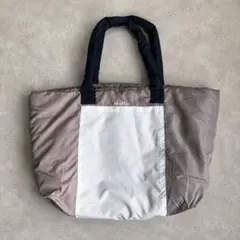 MaxMara トートバッグ ナイロン グレー ホワイト バイカラーのサムネイル