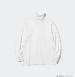 新品UNIQLO ソフトタッチタートルネックTシャツ　長袖　ホワイト　M メンズ