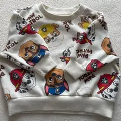 パウパトロール　裏起毛トレーナー ホワイト　90㎝