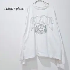 グリーム ガレッジロゴビッグロンT ホワイト　長袖 オーバーサイズ カットソー