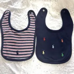 【美品】ラルフローレン刺繍入りスタイ2枚セット