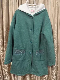 チチカカ TITICACA フード付き緑色 裏ボア コート フリーサイズ