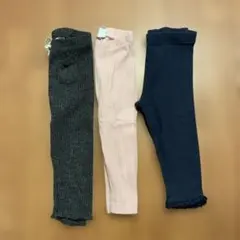 リブ編みレギンス　ピンク フリル　レギンスまとめ売り