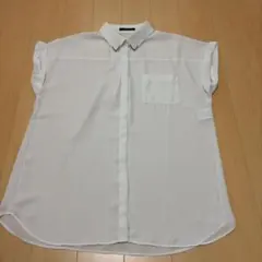 COMME CA ISM ホワイト 半袖シャツ Lサイズ