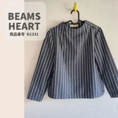 BEAMS HEART　ビームスハート　ストライプ　ネイビー　長袖カットソー