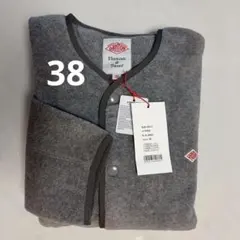 ダントン DANTON ノーカラーフリースジャケット 38 グレー