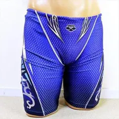 SE4-F65☆arenaアリーナ*メンズ競泳水着XLサイズ 青いグラフィック■