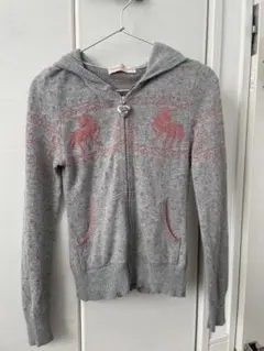 HYSTERIC GLAMOUR グレーパーカー　ユニコーン　クローバー　ラメ
