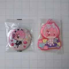 リゼロ ラムまとめ売り レム&ラムあそーと8 B賞ラバーマスコットC賞缶バッジ