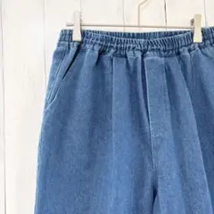 サマンサモスモス デニムパンツ ブルー F ウエストゴム イージーパンツ タックのサムネイル