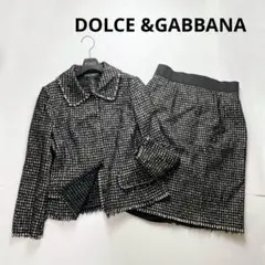 最高級✨ドルチェ&ガッバーナ セットアップ 千鳥柄 ツイード×裏地レース XL