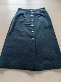 スピック&スパンのダークブルー コーデュロイ スカート