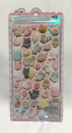 正規品　クーリア　ふわふわドロップシール　ねこねこふわふわ
