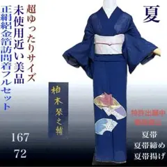 未使用近い　美品　正絹　絽　友禅　訪問着　フルセット　身丈167 裄丈72