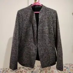ブラック ノーカラージャケット