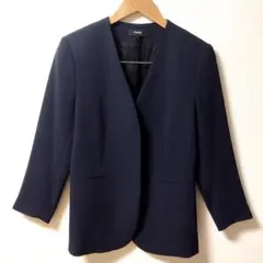 セオリー SYNTHETIC CREPE ノーカラージャケット トリアセ混