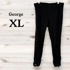 George 【XL】 ブラック スパッツ レギンス　レース　七分丈