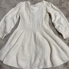 GAP ワンピ　白ワンピース　ニットワンピース　4year