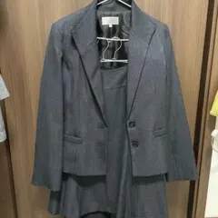 フォーマルスーツスカートジャケットパンツセット紺黒9号スーツ3点セット