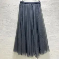 fifth✨グレー チュール フレアロングスカート✨Fサイズ