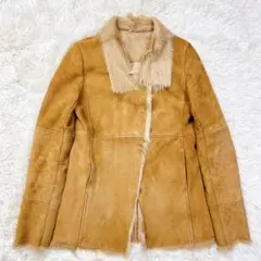 美品✨doudou ドゥドゥ　リアルムートンジャケット　ブラウン　レザー