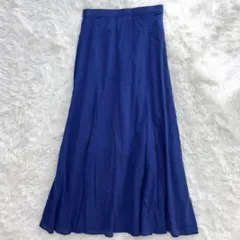 ダブルクローゼット マーメイドロングスカート 青 F フレア　美シルエット　春夏