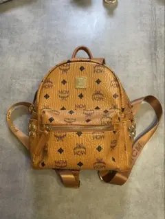 MCM スタッズ ミニリュック ブラウン(ジャンク品　　ファスナー壊れ)