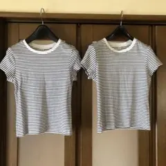 gu リブボーダーT 2枚セット Sサイズ