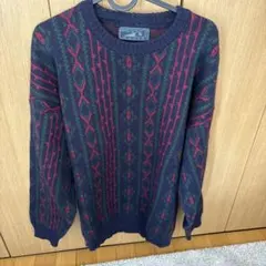 ケーブルニットセーター XL ネイビー