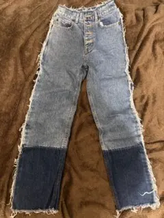 MOUSSY フリンジデニム ワイドレッグ