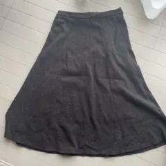 GU ダークグレー フレアロングスカート 34
