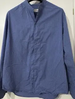 ARMANICOLLEZIONIアルマーニスタンドカラー チェックシャツ XL