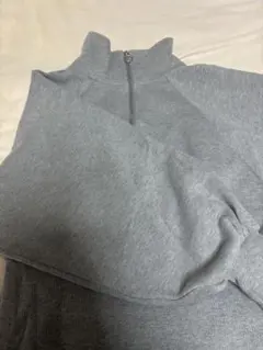 グレー ハーフジップ ワンピスウェット