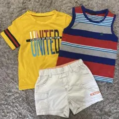 ベネトン　半袖Tシャツとタンクトップと半ズボンの3セット　110のサムネイル